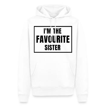 Ich bin die Lieblingsschwester - Männer Premium Bio Hoodie - Weiß - Vorne - Nico (187cm)