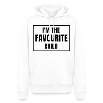 Je suis l’enfant préféré - Sweat à capuche Premium bio Homme - blanc - Devant - Nico (187cm)