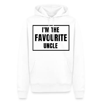Ich bin der Lieblingsonkel - Männer Premium Bio Hoodie - Weiß - Vorne - Nico (187cm)