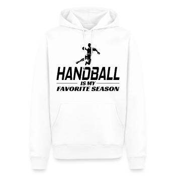 Handball Joueur Sport Équipe Handballeur - Sweat à capuche Premium bio Homme - blanc - Devant - Nico (187cm)