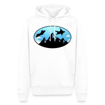 Wingsuit fliegen Base Jumping Fallschirmspringen Wingsuiting - Männer Premium Bio Hoodie - Weiß - Vorne - Nico (187cm)