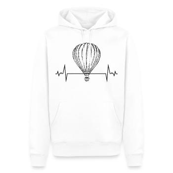 Montgolfière Montgolfière Hopper Balloon Heartbeat Pulse - Sweat à capuche Premium bio Homme - blanc - Devant - Nico (187cm)
