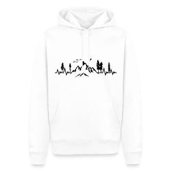 Wandern Herzschlag, Berg Puls - Männer Premium Bio Hoodie - Weiß - Vorne - Nico (187cm)