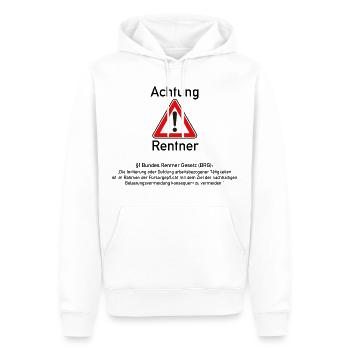 Attention pensioners - Men’s Premium Organic Hoodie - white - Front - Nico (187cm)