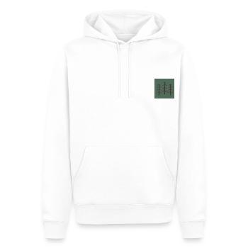 Bäume an der Brust - Männer Premium Bio Hoodie - Weiß - Vorne - Nico (187cm)