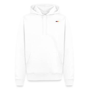 Points noirs, rouges et jaunes - Sweat à capuche Premium bio Homme - blanc - Devant - Nico (187cm)