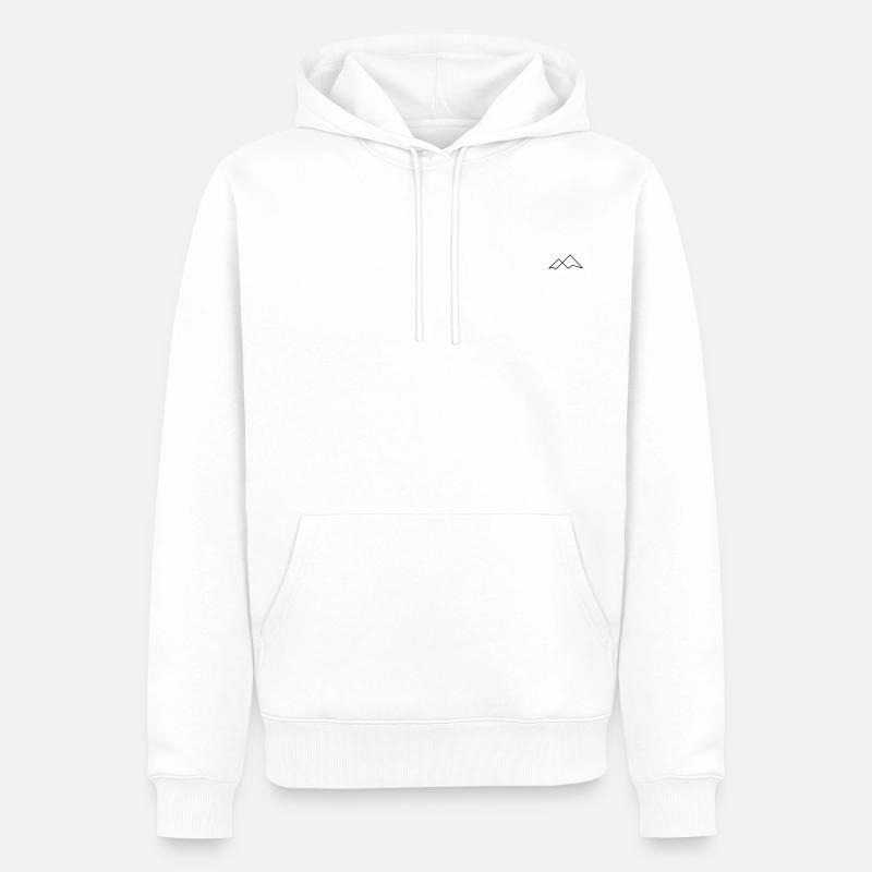 Minimalistic Mountain Black - Männer Premium Bio Hoodie - Weiß
