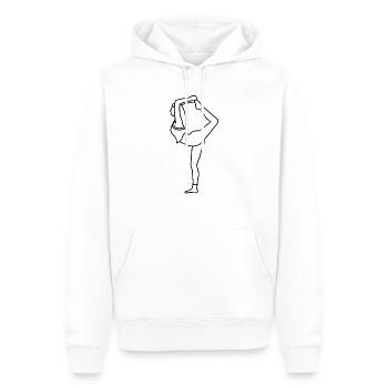 Yoga, Frau, Übung, Zeichnung, Silhouette - Männer Premium Bio Hoodie - Weiß - Vorne - Nico (187cm)