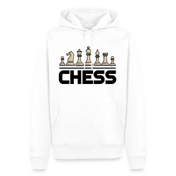 Schachfiguren, Figuren, Schach, Spiel, cool, Hobby - Männer Premium Bio Hoodie - Weiß - Vorne - Nico (187cm)