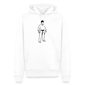 Karate, sport, drawing, black, white - Men’s Premium Organic Hoodie - white - Front - Nico (187cm)