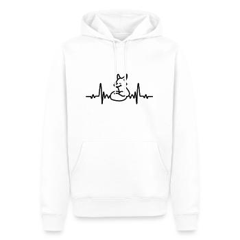 Herzschlag Fuchs, Geschenkidee - Männer Premium Bio Hoodie - Weiß - Vorne - Nico (187cm)