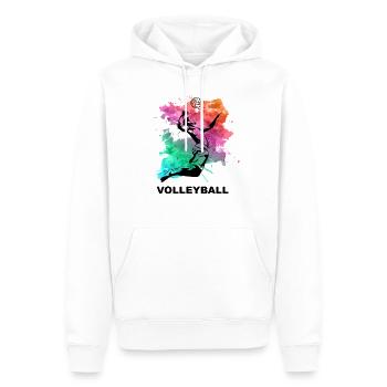 Volleyball, sport, athlete, drawing, color blob - Men’s Premium Organic Hoodie - white - Front - Nico (187cm)