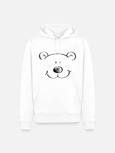 Bärchen Kopf - Bär - Bären - Teddybär - Grizzly - Männer Premium Bio Hoodie - Weiß