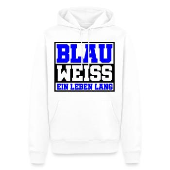 Blau Weiss ein Leben Lang | Farben änderbar - Männer Premium Bio Hoodie - Weiß - Vorne - Nico (187cm)