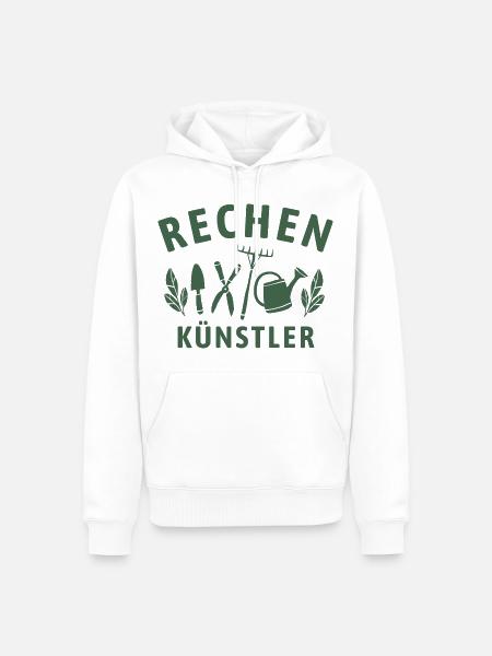 Rechen Künstler - Retro Gärtner Natur - Männer Premium Bio Hoodie - Weiß