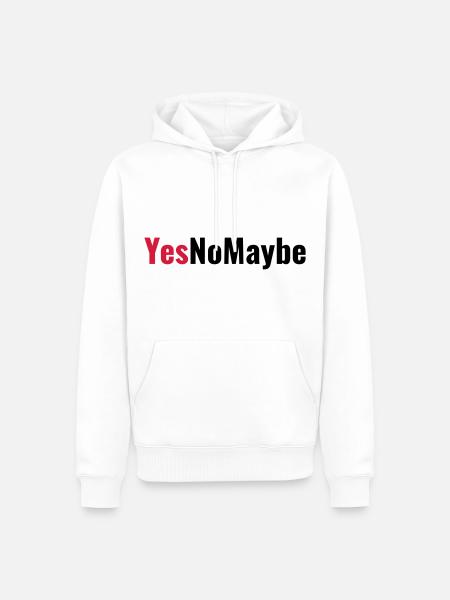 Yes No Maybe Engagement Proposal - Men’s Premium Organic Hoodie - white