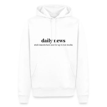 Daily News: Stabheuschrecken haben Sex - Männer Premium Bio Hoodie - Weiß - Vorne - Nico (187cm)