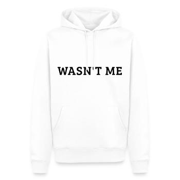 Wasn't me Cooler Schriftzug Geschenk - Männer Premium Bio Hoodie - Weiß - Vorne - Nico (187cm)