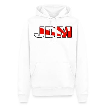 JDM - Männer Premium Bio Hoodie - Weiß - Vorne - Nico (187cm)
