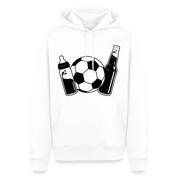 Premier biberon de football papa fils de la fête des pères - Sweat à capuche Premium bio Homme - blanc - Devant - Nico (187cm)