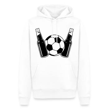 Erster Vatertag Fußball Papa Sohn Baby Flaschen - Männer Premium Bio Hoodie - Weiß - Vorne - Nico (187cm)