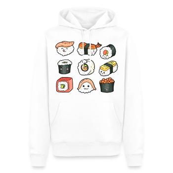 Lustige Manga Style Sushi Geschenkidee Japan - Männer Premium Bio Hoodie - Weiß - Vorne - Nico (187cm)