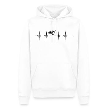 Motorrad Motorcross Herzschlag Silhouette Weiß - Männer Premium Bio Hoodie - Weiß - Vorne - Nico (187cm)