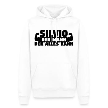 Der Mann Der Alles kann Silvio - Männer Premium Bio Hoodie - Weiß - Vorne - Nico (187cm)