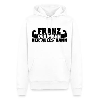 Der Mann Der Alles kann Franz - Männer Premium Bio Hoodie - Weiß - Vorne - Nico (187cm)