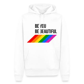 Be You Be Beautiful Regenbogen - Männer Premium Bio Hoodie - Weiß - Vorne - Nico (187cm)