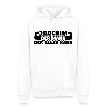 Der Mann Der Alles kann Joachim - Männer Premium Bio Hoodie - Weiß - Vorne - Nico (187cm)