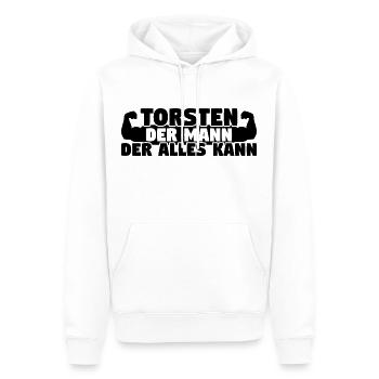 Der Mann Der Alles kann Torsten - Männer Premium Bio Hoodie - Weiß - Vorne - Nico (187cm)