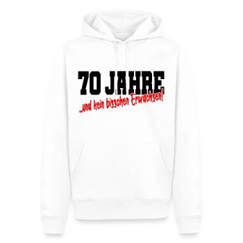70 Jahre Geburtstag Lustiger Spruch Geschenk - Männer Premium Bio Hoodie - Weiß - Vorne - Nico (187cm)