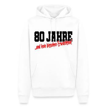 80 Jahre Geburtstag Lustiger Spruch Geschenk - Männer Premium Bio Hoodie - Weiß - Vorne - Nico (187cm)