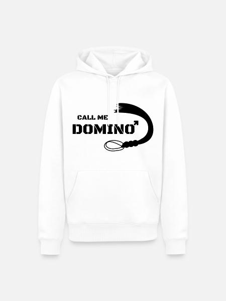 Noem me Domino Whip Sex Gift Dominatrix - Mannen Premium Bio hoodie - wit