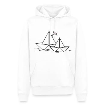 Papierboote Papierschiff Schiffe Boote Liebe Paare - Männer Premium Bio Hoodie - Weiß - Vorne - Nico (187cm)