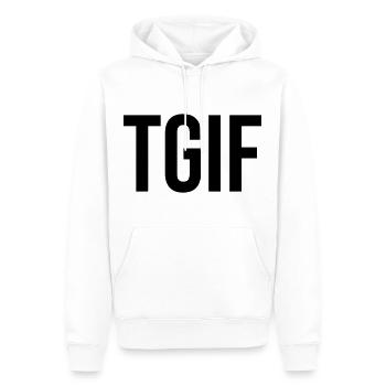 TGIF Schriftzug Geschenk - Männer Premium Bio Hoodie - Weiß - Vorne - Nico (187cm)