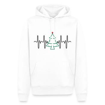 Sapin de Noël Heartbeat (couleurs modifiables) - Sweat à capuche Premium bio Homme - blanc - Devant - Nico (187cm)