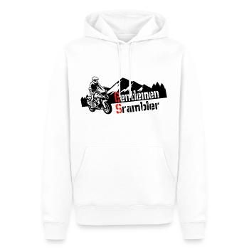 Biker Motorrad Boxer Abenteuer Gentlemen Scrambler - Männer Premium Bio Hoodie - Weiß - Vorne - Nico (187cm)
