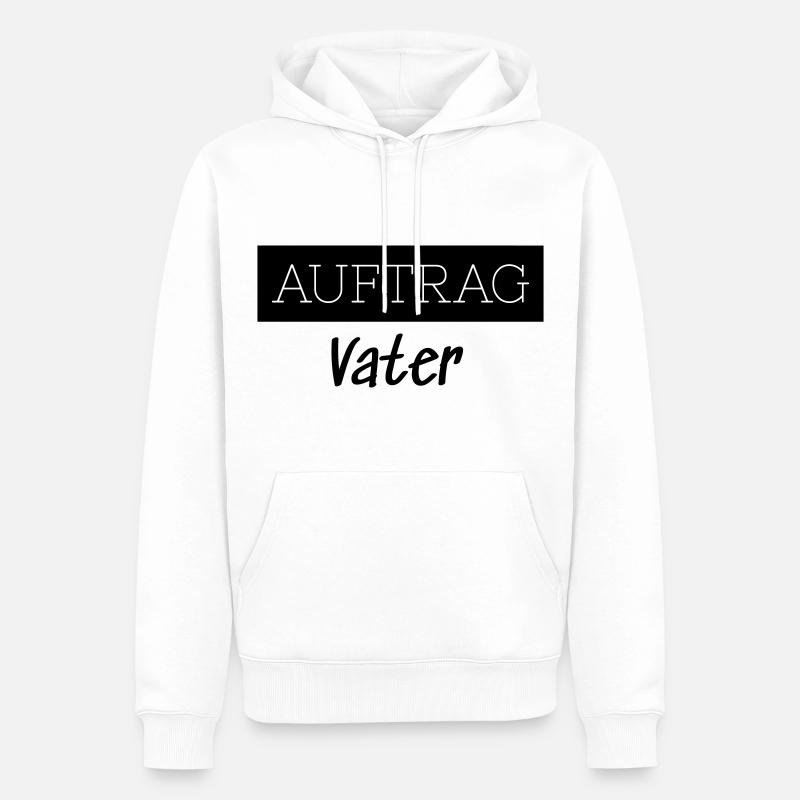 Commander Père Famille Cadeau Drôle - Sweat à capuche Premium bio Homme - blanc