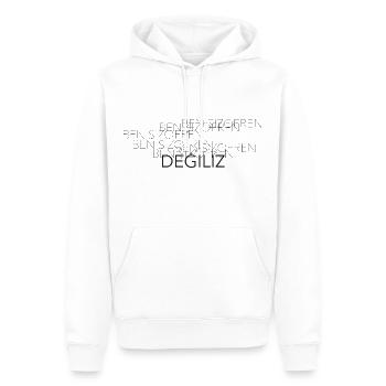 "ben şizofren DEGILIZ" Shirt - Männer Premium Bio Hoodie - Weiß - Vorne - Nico (187cm)