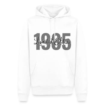 Edition limitée 1985 - Sweat à capuche Premium bio Homme - blanc - Devant - Nico (187cm)