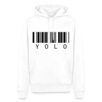YOLO - You only live once - Männer Premium Bio Hoodie - Weiß - Vorne - Nico (187cm)