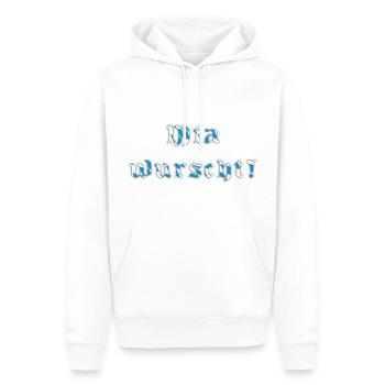 Mia wurscht! - Mir wurscht! - - Männer Premium Bio Hoodie - Weiß - Vorne - Nico (187cm)