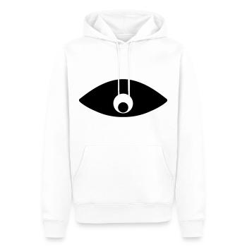 L’œil qui vous observe - Sweat à capuche Premium bio Homme - blanc - Devant - Nico (187cm)