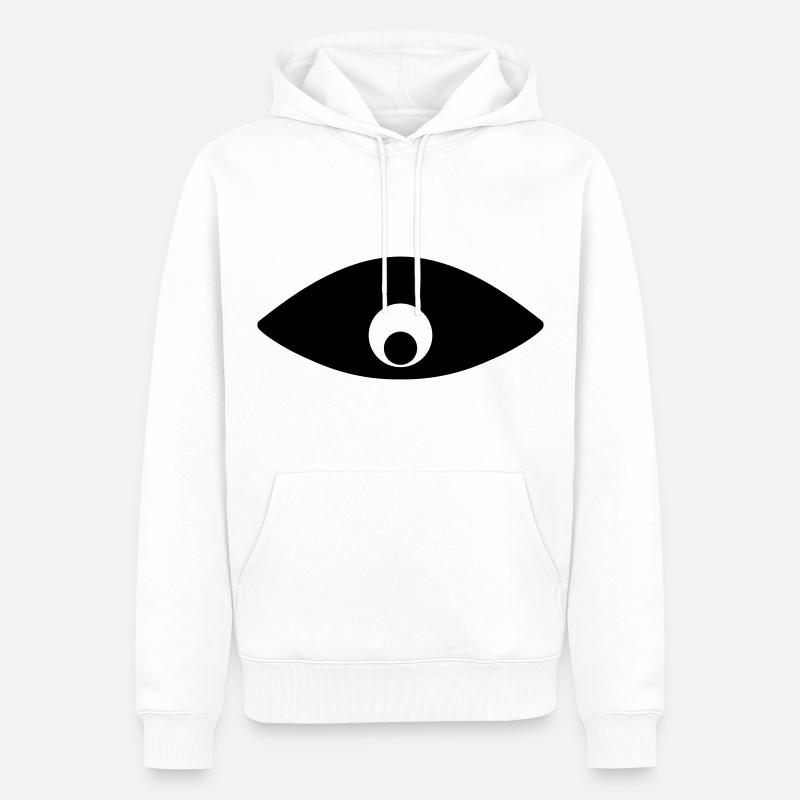 L’œil qui vous observe - Sweat à capuche Premium bio Homme - blanc