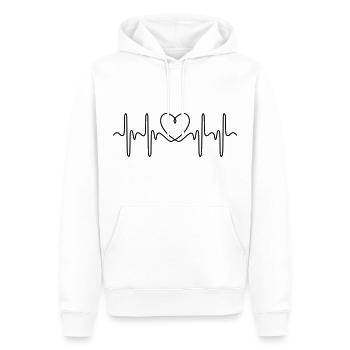 Herzschlag EKG - Männer Premium Bio Hoodie - Weiß - Vorne - Nico (187cm)