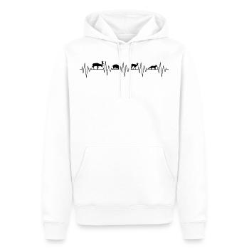 Cadeau d'égaliseur d'animaux de la forêt de battement de coeur - Sweat à capuche Premium bio Homme - blanc - Devant - Nico (187cm)