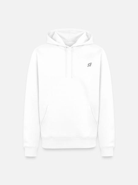 Minimalistic Rocket Black - Männer Premium Bio Hoodie - Weiß