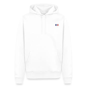 Drapeau Français - Sweat à capuche Premium bio Homme - blanc - Devant - Nico (187cm)